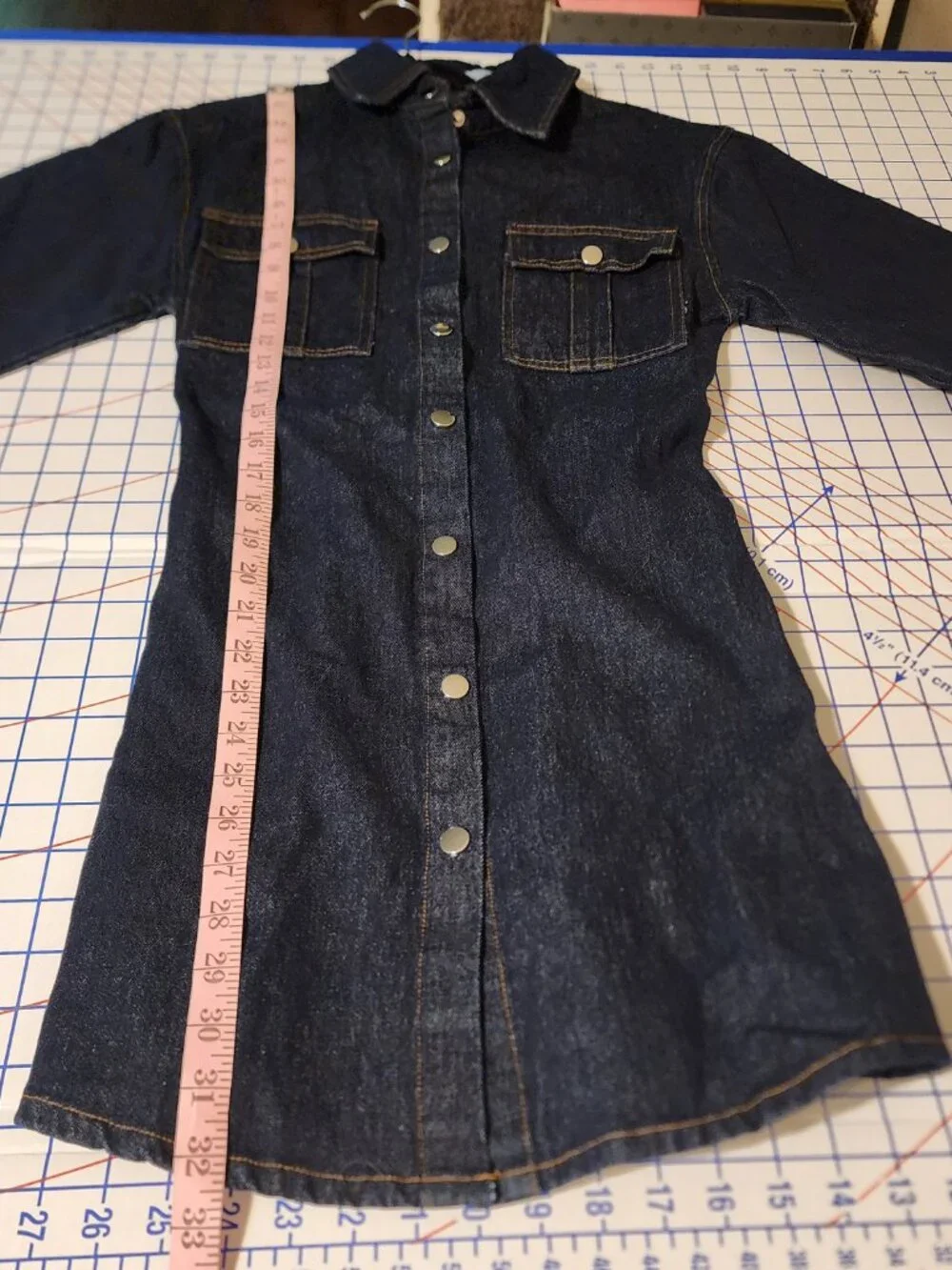 Petal & Pup Hailey Denim Mini Dress XS Blue Button Front Shirt Dress NWOT - Picture 3 of 8